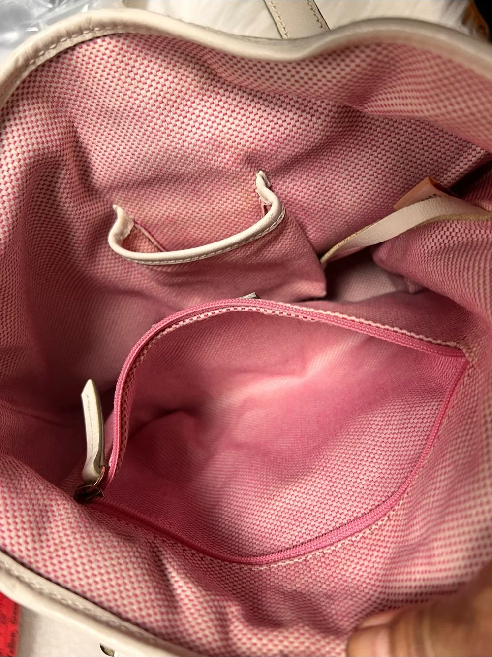 Dooney & Bourke Beige and White Monogram Hobo